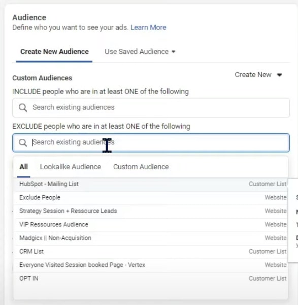 You can create a custom audience for your Facebook Ads