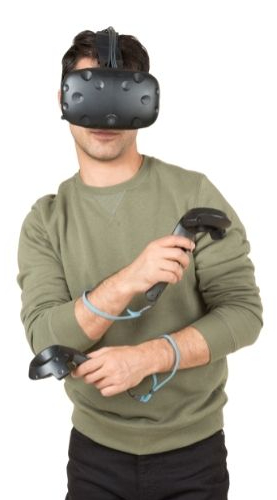 Man wearing VR headest in Metaverse